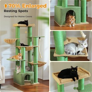 PAWZ Road 67-in Large Hammock Polyester Cat Tree & Condo, Large, Green