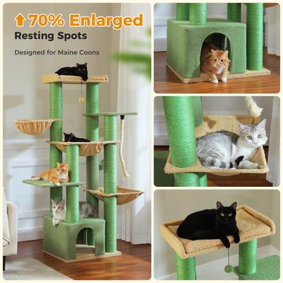 Show full view: PAWZ Road 67-in Large Hammock Polyester Cat Tree & Condo, Large, Green slide 3 of 10
