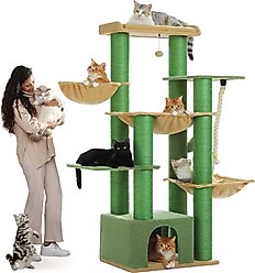 PAWZ Road 67-in Large Hammock Polyester Cat Tree & Condo, Large, Green