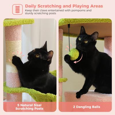 Show full view: PAWZ Road 71-in Large Perch Fleece Cat Tree & Condo, Pink slide 6 of 9