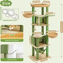PAWZ Road 71-in Large Perch Fleece Cat Tree & Condo, Green slide 2 of 7