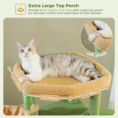 Show full view: PAWZ Road 71-in Large Perch Fleece Cat Tree & Condo, Green slide 4 of 9