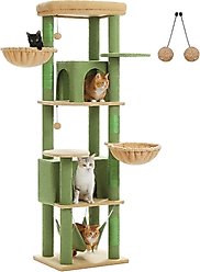 PAWZ Road 71-in Large Perch Fleece Cat Tree & Condo, Green