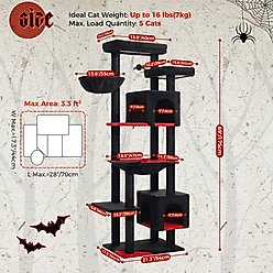 PAWZ Road 69-in Gothic Large Hammock Polyester Cat Tree & Condo, Black slide 2 of 7
