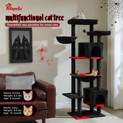 Show full view: PAWZ Road 69-in Gothic Large Hammock Polyester Cat Tree & Condo, Black slide 5 of 9