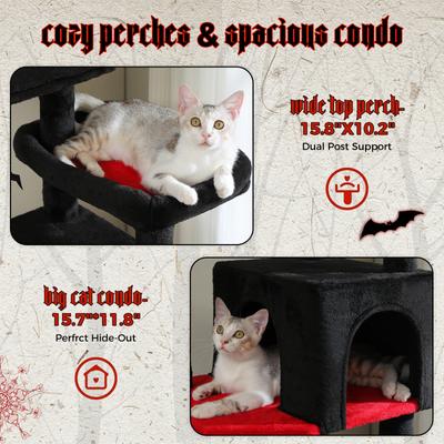 Show full view: PAWZ Road 69-in Gothic Large Hammock Polyester Cat Tree & Condo, Black slide 3 of 9