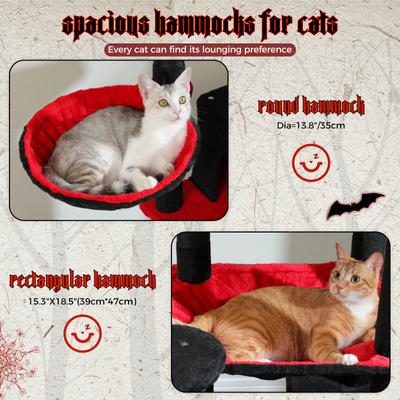 Show full view: PAWZ Road 69-in Gothic Large Hammock Polyester Cat Tree & Condo, Black slide 6 of 9