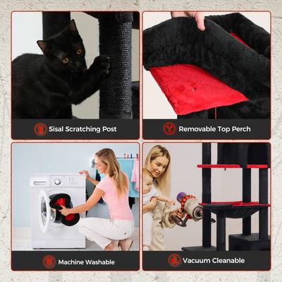 Show full view: PAWZ Road 69-in Gothic Large Hammock Polyester Cat Tree & Condo, Black slide 4 of 9