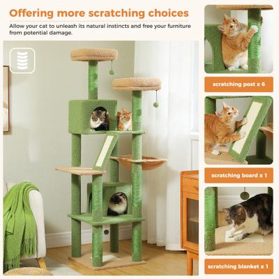 Show full view: PAWZ Road 70.9-in Polyester Cat Tree & Condo, Green slide 7 of 12