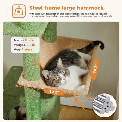 Show full view: PAWZ Road 70.9-in Polyester Cat Tree & Condo, Green slide 6 of 12