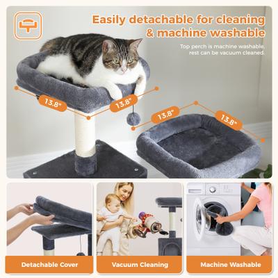 Show full view: PAWZ Road 70.9-in Polyester Cat Tree & Condo, Dark Gray slide 8 of 11