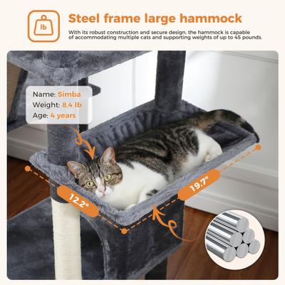 Show full view: PAWZ Road 70.9-in Polyester Cat Tree & Condo, Dark Gray slide 5 of 11