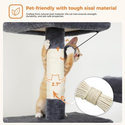 Show full view: PAWZ Road 70.9-in Polyester Cat Tree & Condo, Dark Gray slide 7 of 11