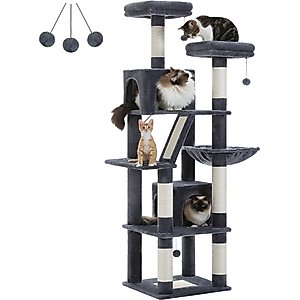 PAWZ Road 70.9-in Polyester Cat Tree & Condo, Dark Gray