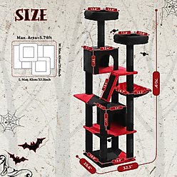 PAWZ Road 70.9-in Polyester Cat Tree & Condo, Black slide 2 of 8
