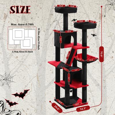 Show full view: PAWZ Road 70.9-in Polyester Cat Tree & Condo, Black slide 8 of 11