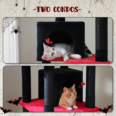 Show full view: PAWZ Road 70.9-in Polyester Cat Tree & Condo, Black slide 6 of 11