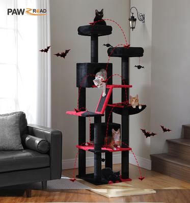 Show full view: PAWZ Road 70.9-in Polyester Cat Tree & Condo, Black slide 3 of 11
