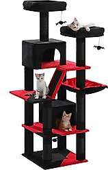 PAWZ Road 70.9-in Polyester Cat Tree & Condo, Black