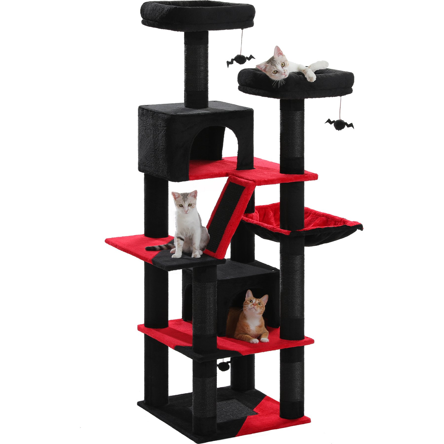 PAWZ Road 70.9-in Polyester Cat Tree & Condo, Black