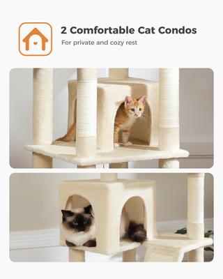 Show full view: PAWZ Road 70.9-in Polyester Cat Tree & Condo, Beige slide 7 of 11