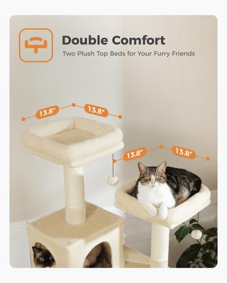 Show full view: PAWZ Road 70.9-in Polyester Cat Tree & Condo, Beige slide 6 of 11