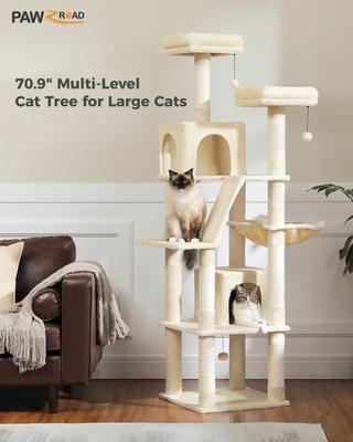 Show full view: PAWZ Road 70.9-in Polyester Cat Tree & Condo, Beige slide 5 of 11