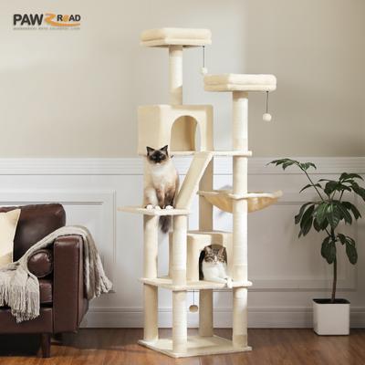 Show full view: PAWZ Road 70.9-in Polyester Cat Tree & Condo, Beige slide 2 of 11