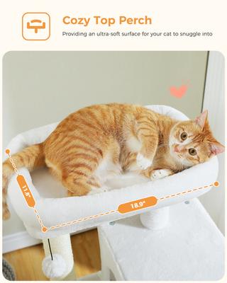 Show full view: PAWZ Road 45.7-in Large Hammock Polyester Cat Tree & Condo, Medium, White slide 6 of 10