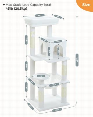 Show full view: PAWZ Road 45.7-in Large Hammock Polyester Cat Tree & Condo, Medium, White slide 4 of 10