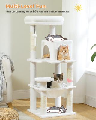 Show full view: PAWZ Road 45.7-in Large Hammock Polyester Cat Tree & Condo, Medium, White slide 3 of 10