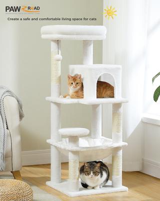 Show full view: PAWZ Road 45.7-in Large Hammock Polyester Cat Tree & Condo, Medium, White slide 7 of 10
