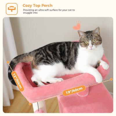 Show full view: PAWZ Road 45.7-in Large Hammock Polyester Cat Tree & Condo, Medium, Pink slide 5 of 12