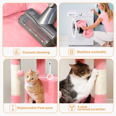 Show full view: PAWZ Road 45.7-in Large Hammock Polyester Cat Tree & Condo, Medium, Pink slide 8 of 12