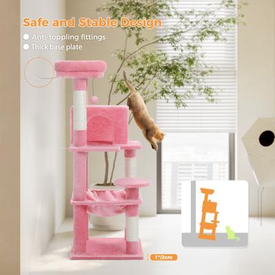 Show full view: PAWZ Road 45.7-in Large Hammock Polyester Cat Tree & Condo, Medium, Pink slide 6 of 12