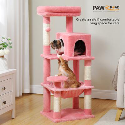 Show full view: PAWZ Road 45.7-in Large Hammock Polyester Cat Tree & Condo, Medium, Pink slide 2 of 12