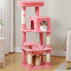 PAWZ Road 45.7-in Large Hammock Polyester Cat Tree & Condo, Medium, Pink