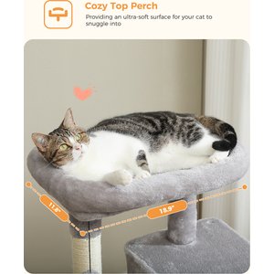 PAWZ Road 45.7-in Large Hammock Polyester Cat Tree & Condo, Medium, Gray