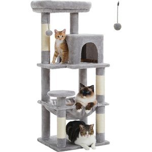PAWZ Road 45.7-in Large Hammock Polyester Cat Tree & Condo, Medium, Gray