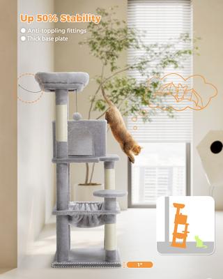 Show full view: PAWZ Road 45.7-in Large Hammock Polyester Cat Tree & Condo, Medium, Gray slide 2 of 11