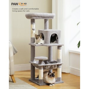 PAWZ Road 45.7-in Large Hammock Polyester Cat Tree & Condo, Medium, Gray