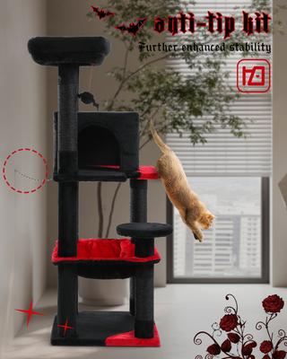 Show full view: PAWZ Road 45.7-in Large Hammock Polyester Cat Tree & Condo, Medium, Black slide 7 of 12