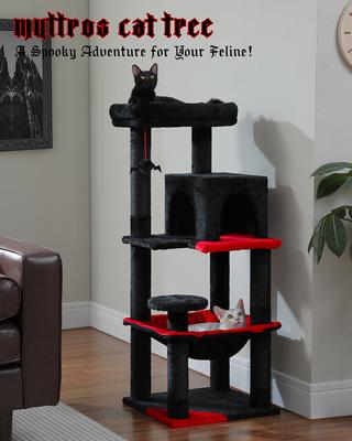 Show full view: PAWZ Road 45.7-in Large Hammock Polyester Cat Tree & Condo, Medium, Black slide 4 of 12