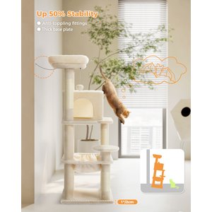 PAWZ Road 45.7-in Large Hammock Polyester Cat Tree & Condo, Medium, Beige