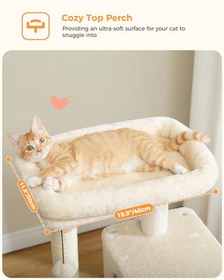 Show full view: PAWZ Road 45.7-in Large Hammock Polyester Cat Tree & Condo, Medium, Beige slide 3 of 11