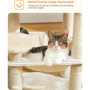 PAWZ Road 45.7-in Large Hammock Polyester Cat Tree & Condo, Medium, Beige