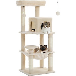 PAWZ Road 45.7-in Large Hammock Polyester Cat Tree & Condo, Medium, Beige