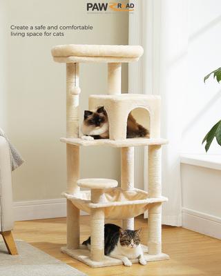Show full view: PAWZ Road 45.7-in Large Hammock Polyester Cat Tree & Condo, Medium, Beige slide 2 of 11