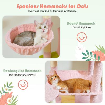 Show full view: PAWZ Road 69-in Large Hammock Polyester Cat Tree & Condo, Pink slide 4 of 9