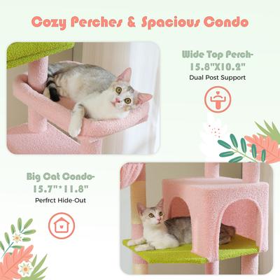 Show full view: PAWZ Road 69-in Large Hammock Polyester Cat Tree & Condo, Pink slide 5 of 9
